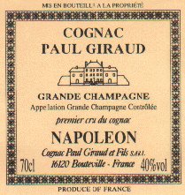 Cognac Paul Giraud Napoleon label